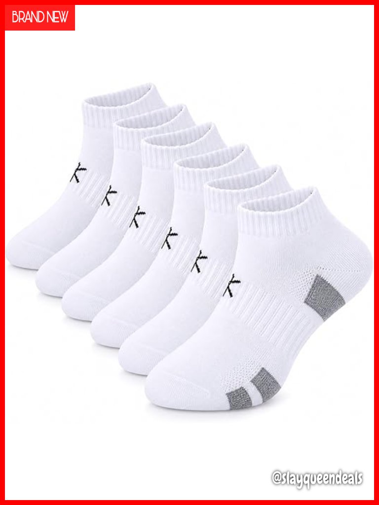 6 Pairs Thick Cotton Cushioned Athletic Ankle Socks Arch Support Running Gym